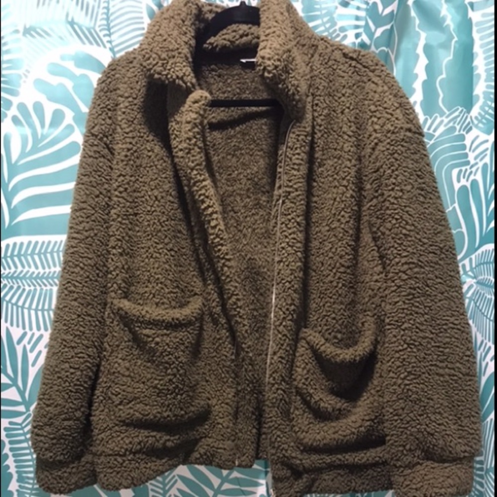 🌻Green Teddy Bear Jacket